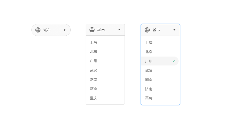 多选下拉城市菜单