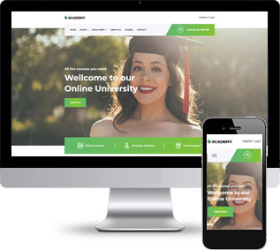 绿色通用的教育培训机构大学院校网站静态html模板