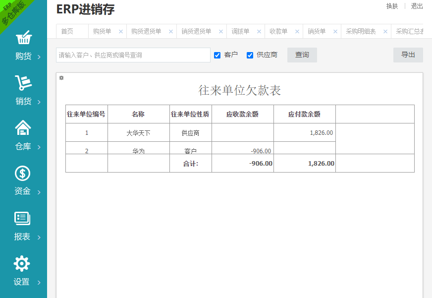 PHP源码,ERP源码,进销存源码,购销货源码,报表