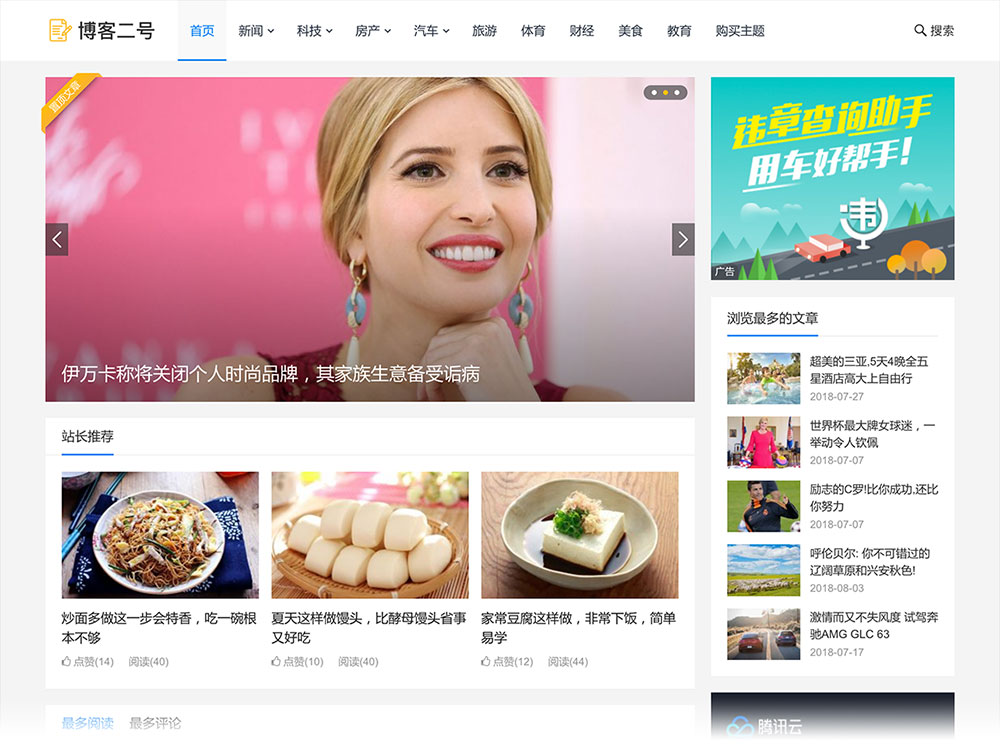WP博客主题,WordPress模板